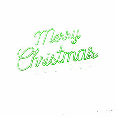 Merry Christmas Festive Design with Bright Green Cursive Font on White Background, Stock Image