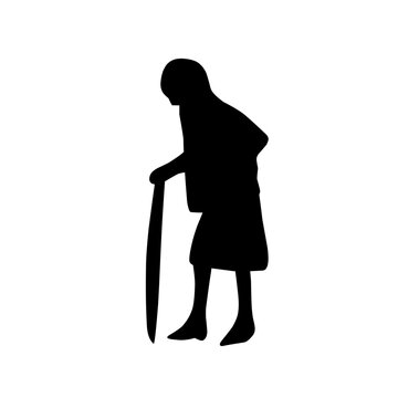 recommend clip art: Old man persons walking silhouette