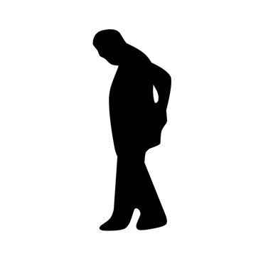 recommend clip art: Old man persons walking silhouette