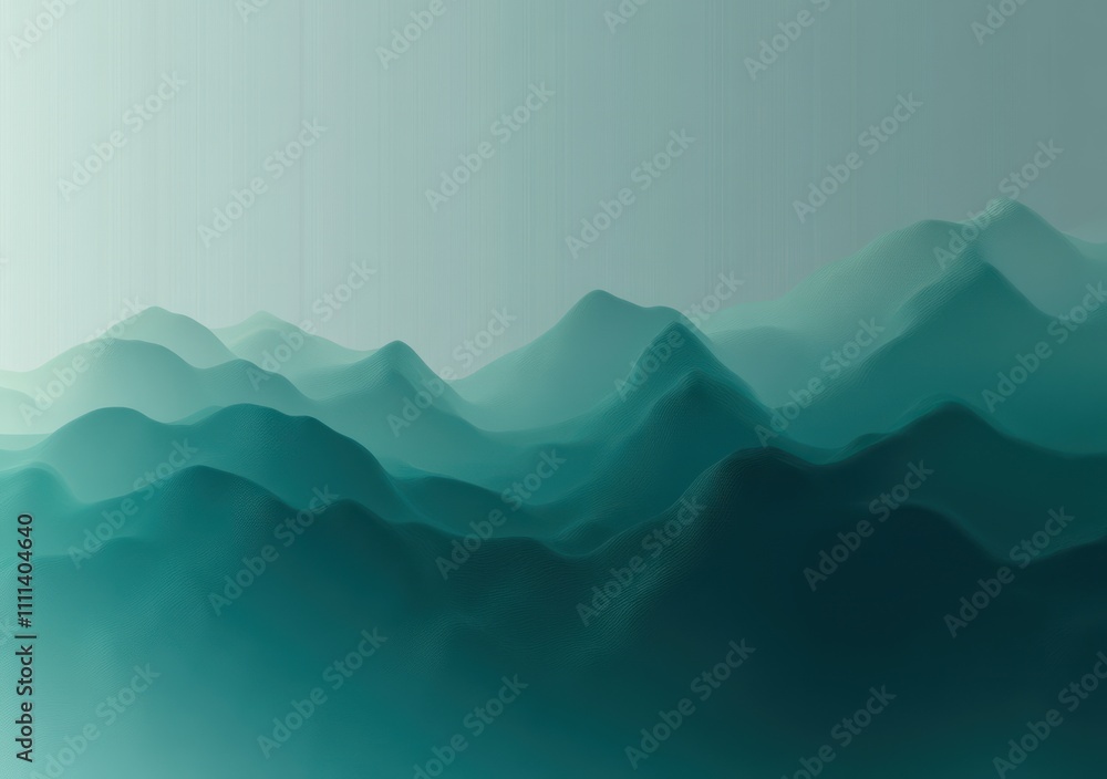 Poster linear gradient in teal to dark green abstract background