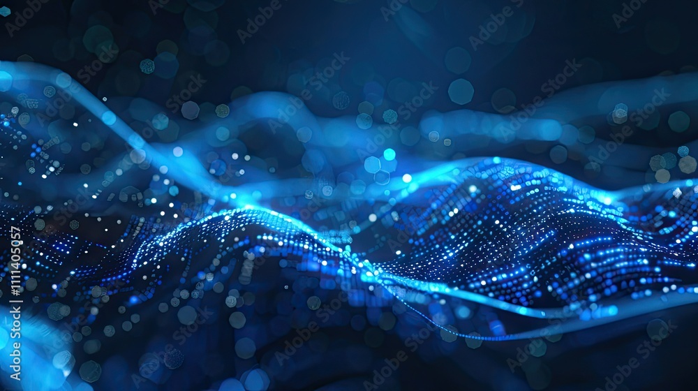 Poster digital energy lines forming a futuristic abstract pattern
