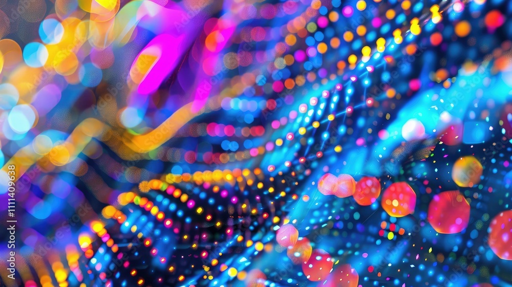 Poster digital light patterns forming an abstract wave background