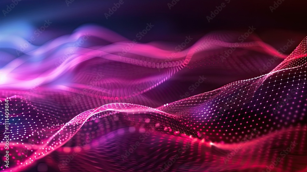 Aufkleber digital light patterns forming an abstract wave background