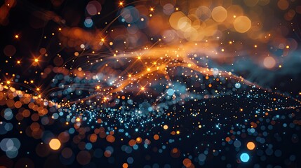 Digital particles forming an abstract energy field