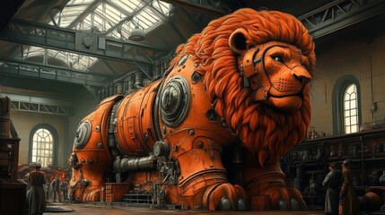 Fototapeta premium The Mechanical Lion
