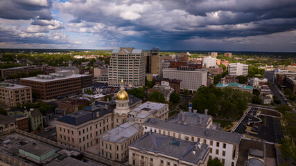 MAY 2, 2023 - TRENTON NJ - aerial view of Trenton New Jersey Skyline featurng state capitol dome of...