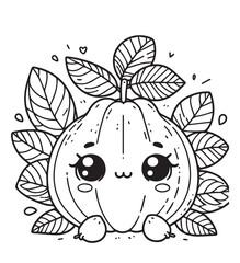 Coloring page design guava smile 