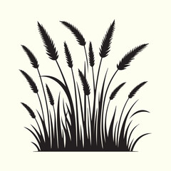 grass and flowers, black grass and flowers vector, grass and flowers silhouette vector illustration design.