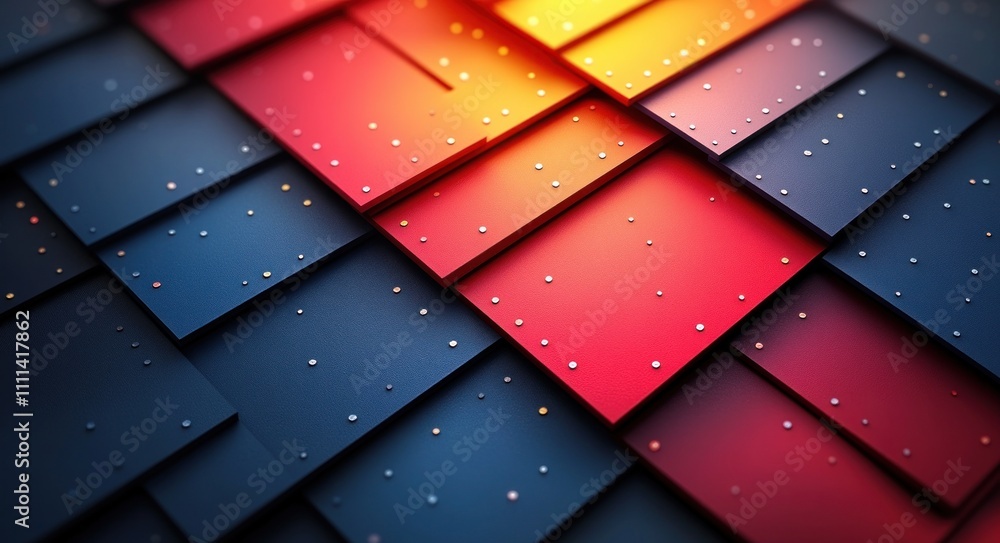Poster gradient blue dot pattern background with diagonal red stripes modern design