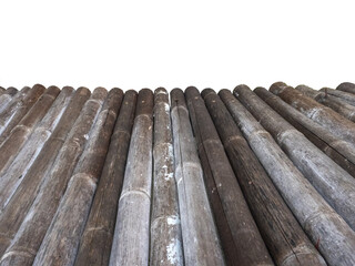 floor make from dry raw bamboo with whit background