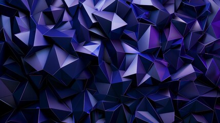 Fototapeta premium Low poly triangular shapes creating a futuristic abstract background with a gradient of dark blue and purple shades
