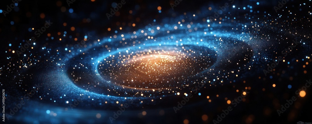 Aufkleber futuristic abstract digital background with blue silver lights for technology data graphics and ai