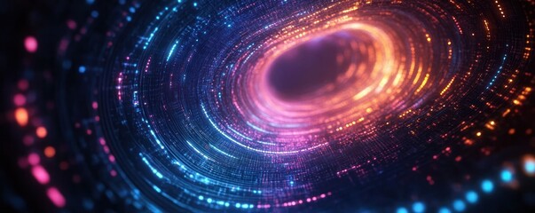 Cyberpunk Digital Background for AI Communication Coding and Data Transfer