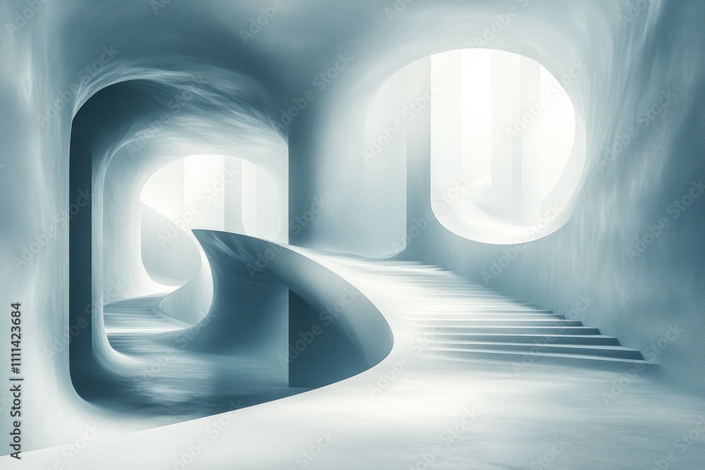 Poster silvery smooth gradient abstract background with crumpled texture and ambient light