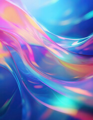 Abstract waves of color digital art vibrant design studio setting close-up view creative expression for modern aesthetics