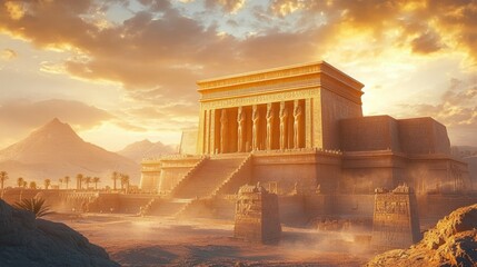 Naklejka premium Destruction of Jerusalem Temple by Roman Empire in Ancient History