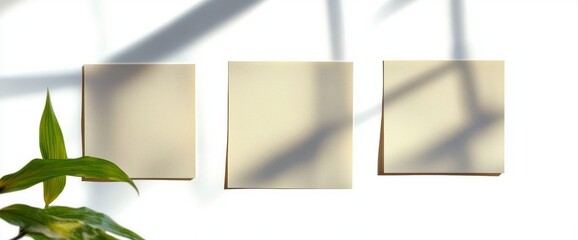 Obraz premium Sticky Notes Paper Message Reminder Office Business Tags Minimalistic High Contrast Photography Texture White Background