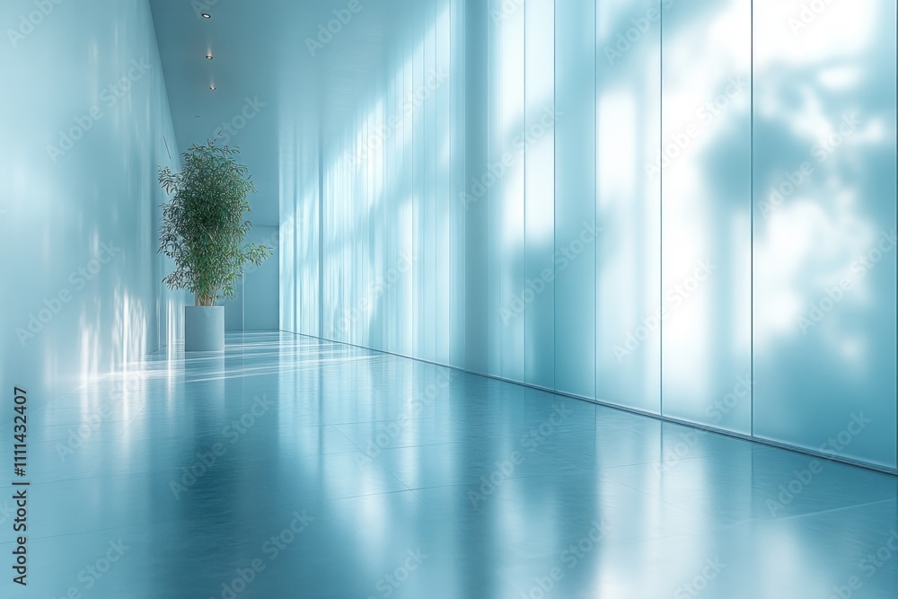 Poster frosted glass pane with linear texture and subtle reflections