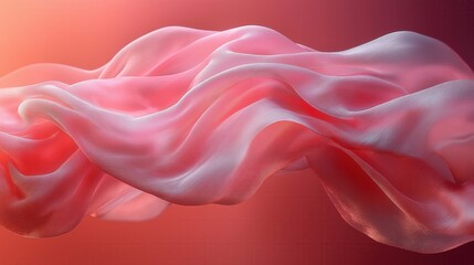 Flowing Pink Fabric with Soft Light on Gradient Background