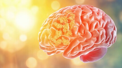 Close-up of human brain showing plaques. Understanding the complexities of neurological conditions through detailed anatomical study.