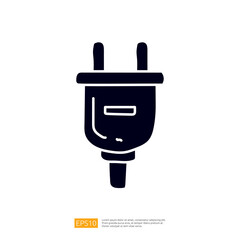 A simple, stylized illustration of an electrical plug, representing connectivity and power supply.