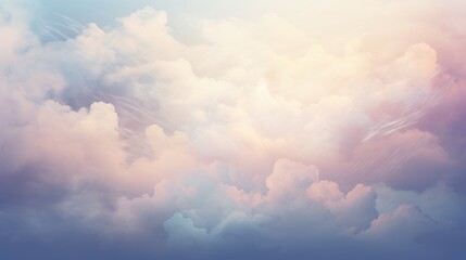 Tranquil Sky, Soft Pink Clouds, Ethereal Sunbeams, Peaceful Dawn, Sky's Gentle Embrace