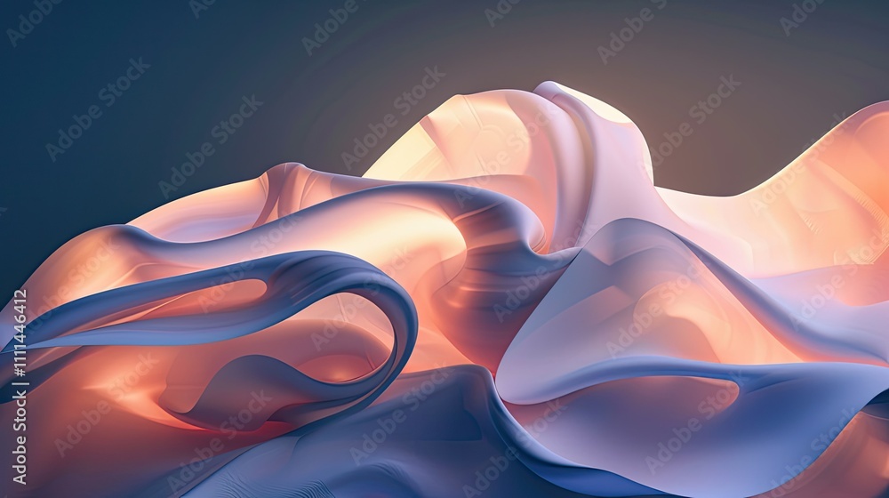 Aufkleber futuristic abstract forms with glowing edges and shadows