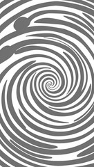 Fototapeta premium Gray Spiral pattern hand drawn design on White background illustration