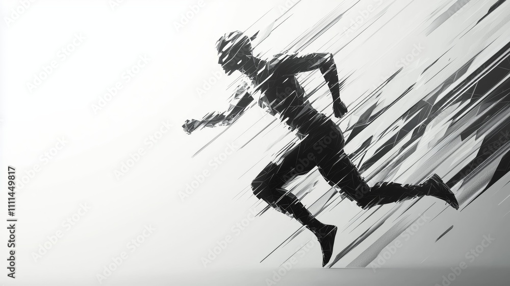 Poster dynamic figure in motion creating a sense of speed
