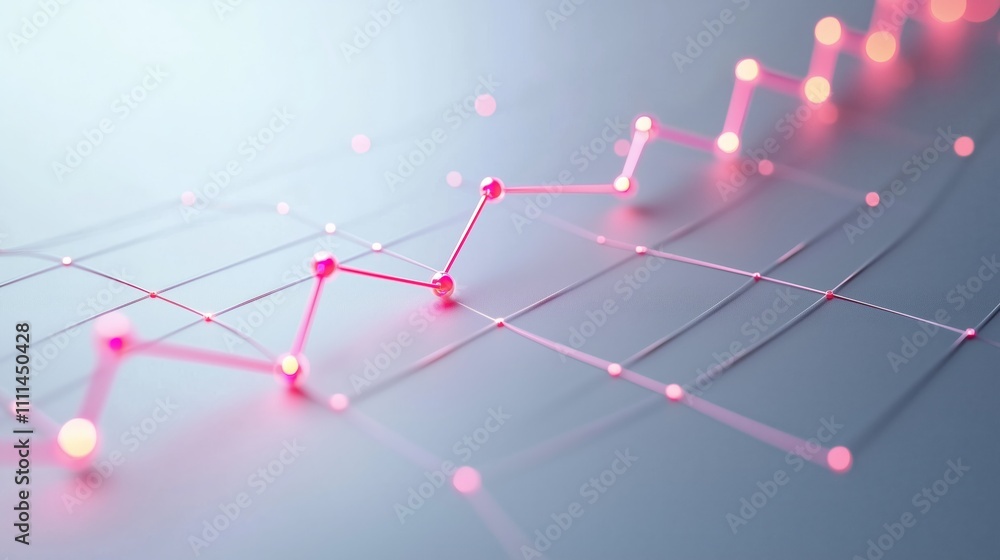 Poster abstract data visualization with bright connections