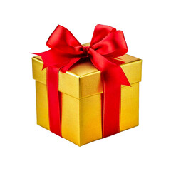 Obraz premium a gift with a red ribbon on a transparent background