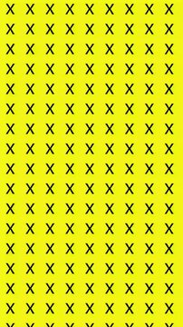 animation yellow color background with letter x