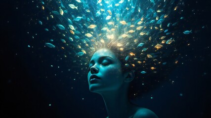 Surreal Underwater Portraits with Dreamy Glow