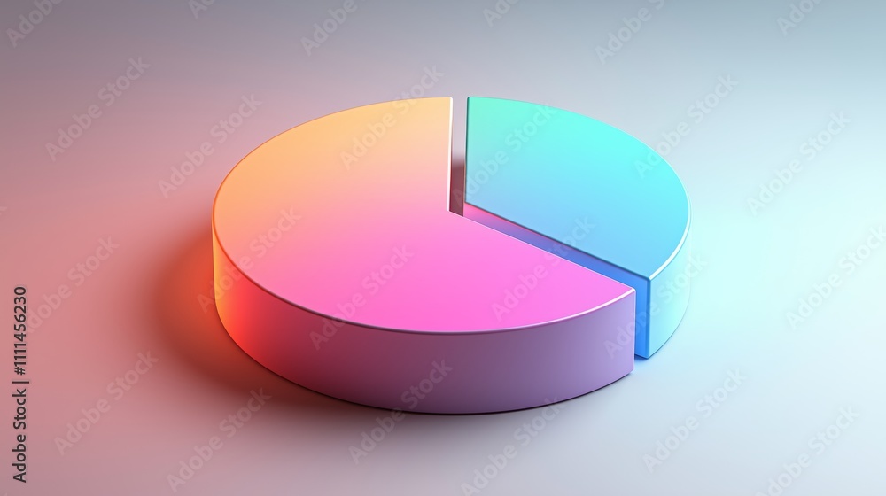 Poster modern abstract pie chart with gradient colors