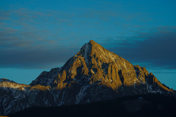 OCTOBER 14, 2023 - RIDGWAY CO., USA - sunset on Mount Sneffels, San Juan Mountains, COL
