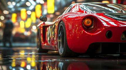 Red Sports Car 3D Illustration