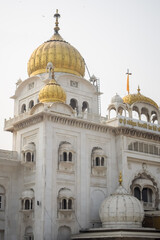 Gurdwara Bangla Sahib is the most prominent Sikh Gurudwara, Bangla Sahib Gurudwara inside view during evening time in New Delhi, India, Sikh Community one of the famous gurudwara Bangla Sahib