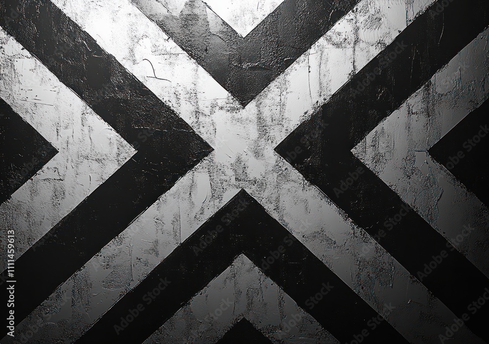 Poster abstract wave pattern in black and white with flowing lines and modern design