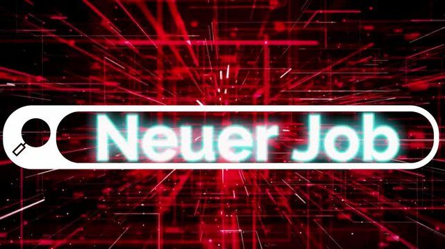 Computerbildschirm, eine Suchmaschine und Suchbegriff Neuer Job