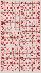 Red Arrow pattern hand drawn design on White background illustration