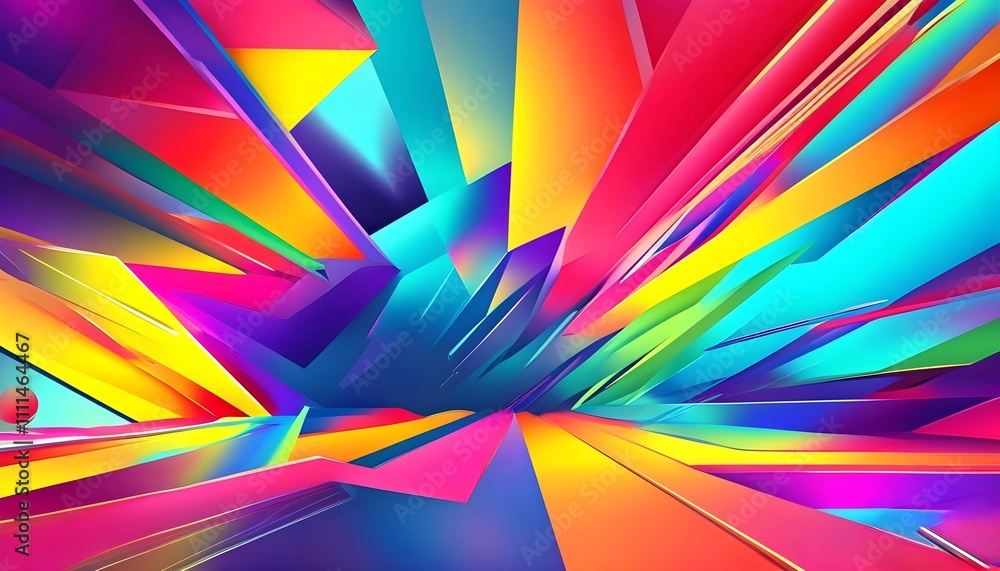 Poster abstract colorful background with rainbow light rays, a psychedelic burst of color and line art