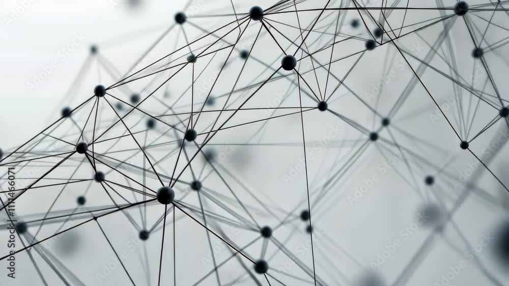 Poster this video depicts an abstract network of interconnected dots, creating a complex and intricate patt