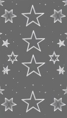 Obraz premium Silver Star pattern hand drawn design on Gray background illustration