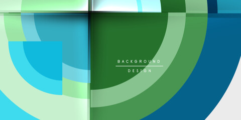 Obraz premium Circle and semi circle geometric background. Vector Illustration For Wallpaper, Banner, Background, Card, Book Illustration, landing page