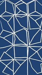 White Pentagon pattern hand drawn design on Blue background illustration