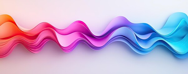 Fototapeta premium Colorful wave design, smooth flowing lines on a white background.