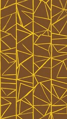 Yellow Pentagon pattern hand drawn design on Silver background illustration