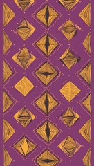 Yellow Pentagon pattern hand drawn design on Silver background illustration