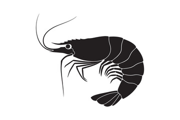 Shrimp Silhouette for Restaurant Branding Shrimp Artwork for Packaging Design