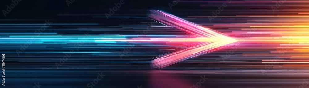 Poster a vibrant, abstract image showcasing dynamic lines and colors, suggesting movement and speed with an
